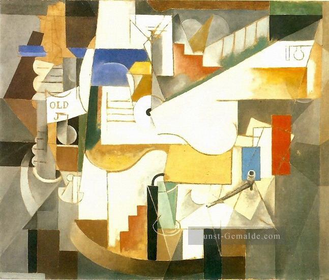 Bouteille guitare pipe 1912 kubismus Pablo Picasso Ölgemälde